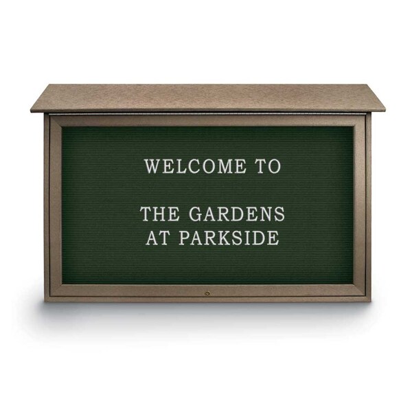 Indoor Enclosed Combo Board, 42"x32", Satin Frame/White Porcelain & Cork
